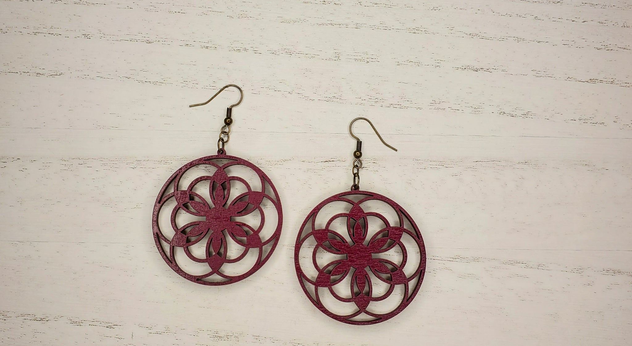Rounded Floral Dangle Earrings