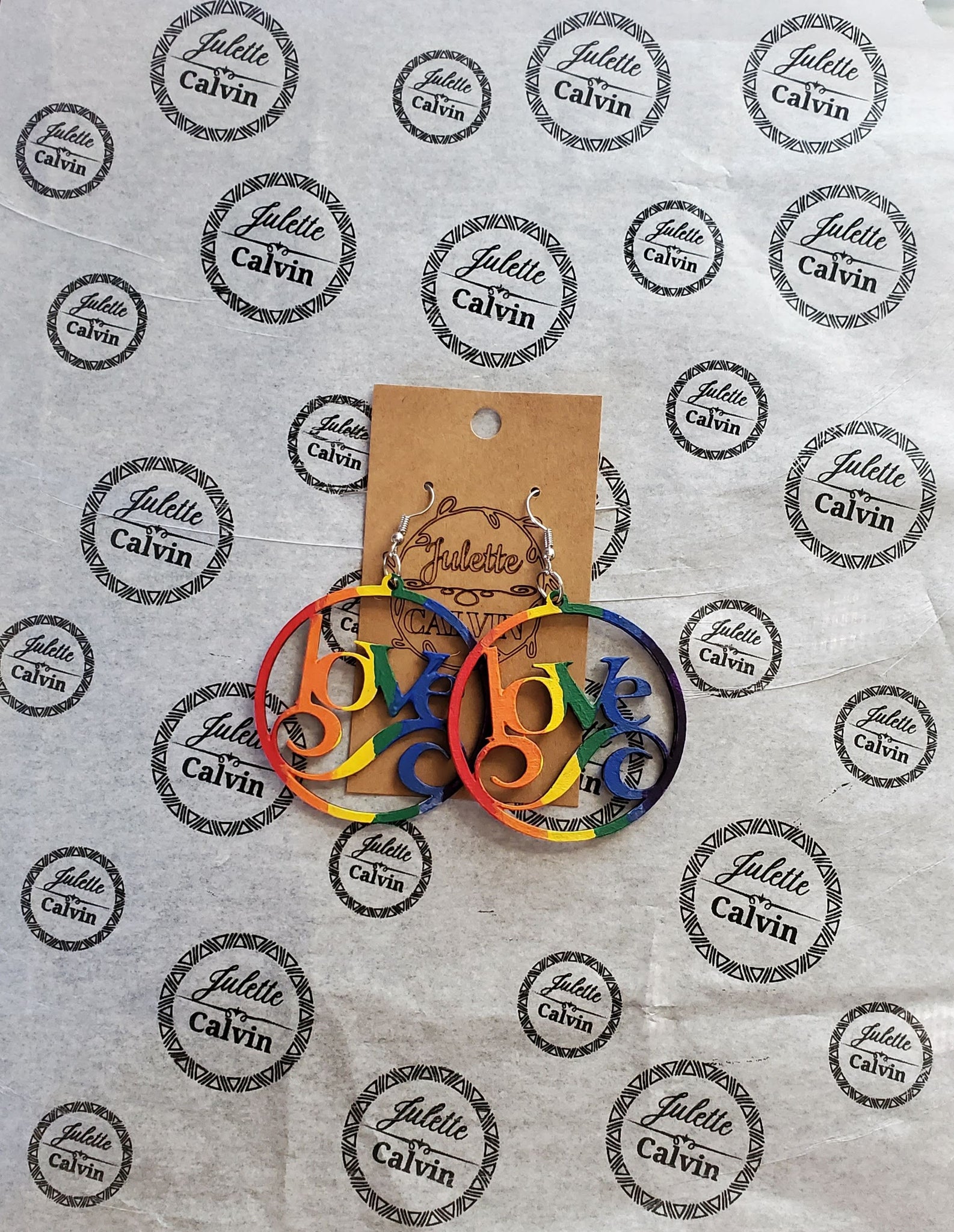Rainbow Love Circle Cut Earrings