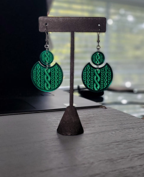 Cable Knit Print Earrings