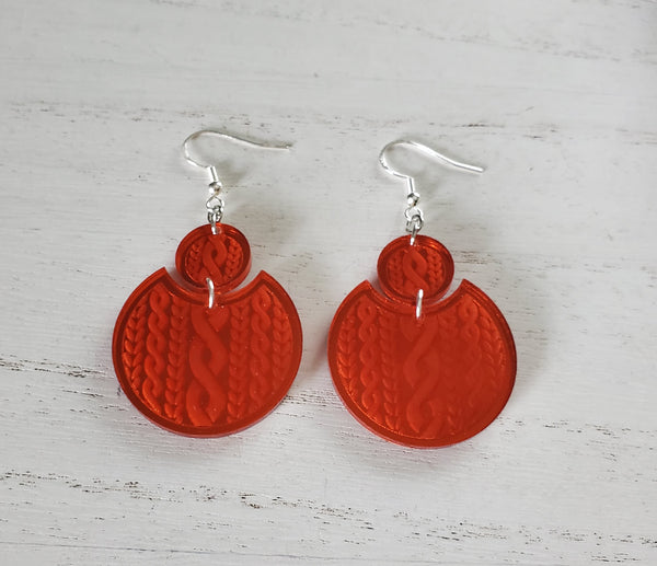 Cable Knit Print Earrings