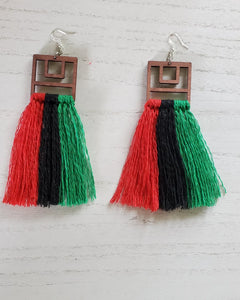 Pan African inspired fringe earrings